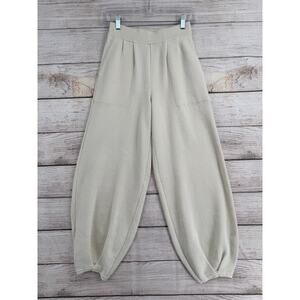 Free People FP Beach Linen Blend Pull On Knit Sweatpants Womens XS Ivory White